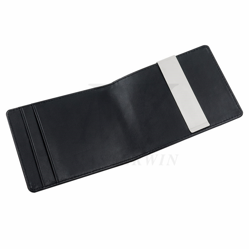 Pochette pour carte de crédit en PU / métal avec clip d'argent_B86398-R1